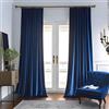 Aljctns Tende oscuranti in velluto blu reale, 213 cm, lussuose tende oscuranti per camera da letto e soggiorno, isolamento termico, super morbide, tasca per asta e linguetta posteriore, 132 cm di