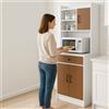 BAKAJI Armadio da Cucina Alto Credenza Multiuso Mobile Salvaspazio Bianco e Quercia