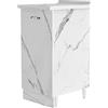 Shally Dogan Mobile Base Cucina Componibile Minimal Bianco Effetto Marmo 1 Anta e 2 Scomparti