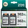 KEENKLE 302XL Nero Cartucce d'inchiostro Compatibili per HP 302 302XL Nero per HP Envy 4520 4521 4522 4523 4524 Officejet 3830 3831 3834 3833 3835 4650 4651 Deskjet 1110 2100 2134 3630 (Nero, 2-Pack)