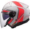 LS2, Casco Moto Jet INFINITY II FOCUS Matt Grey Red, M