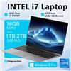 FUCHU 2025 NUOVO Computer Portatile 15.6 ''Windows 11 Intel i7-8500Y 16GB di RAM 1TB SSD Laptop Impronte Digitali Sblocco Computer Notebook da Ufficio - Argento