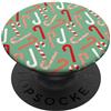 Christmas Holiday Designs Motivo a bastoncini di zucchero, decorazione natalizia rosa e verde PopSockets PopGrip Adesivo