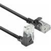 ACT Cavo di rete CAT6A ad angolo di 90° verso l'alto, U/UTP LSZH, sottile 3,6 mm, cavo Ethernet flessibile con connettore RJ45, per l'uso in data center, 0,25 metri, verso l'alto DC4952