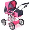 Bayer Chic 2000 - Passeggino per bambole Leni, passeggino combinato 2 in 1 con borsa per il trasporto estraibile, passeggino per bambole fino a 46 cm, coriandoli rosa, 64 x 37 x 68 cm