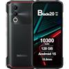 DOOGEE Blade20 Rugged Smartphone Android 15, 10300mAh, 20GB RAM+128GB ROM, Display 6.6 HD+ IPS 90Hz, 16MP AI Camera, Octa-Core, Triple Slot, NFC, Telefono Indistruttibile Unlock, 2025, Nero