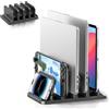 KDD Supporto Verticale Laptop con 3 Scanalature & Chiusura a Gravità, 6 in 1 Porta PC Portatile da Scrivania Salvaspazio per MacBook/Surface/Samsung/HP/Dell/Book/Tablet/Switch e Telefono Cellulare