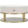 Tavolo da caffè con struttura dorata montpellier color crema ø75x36 cm