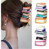 FDEETY 2 Pezzi Mollettone Capelli Donna Creativi Accessori Capelli libro Multicolore Clip Alla Moda Resistente Ideale l'abbigliamento Quotidiano Feste(Giallo,Rosso)