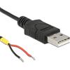 DELOCK CABLE USB 2.0 TYP-A MACHO 2 EXTREMOS DE CABLE ABIERTOS 1,5 M RASPBERRY