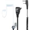 TechSide Microfono Auricolare TSPN Pneumatico cavi spiralati Estensibili 200cm walkie talkie Compatibile con Kenwood 2 pin BaoFeng UV-5R UV-82 888S Midland G10 G11V CT890 Vigilanza Sicurezza Caccia