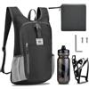 GVMJHYK Zaino Da Ciclismo Ultraleggero 15L e Ortaborraccia Per Bicicletta Con Borraccia Da Bicicletta 610ml,Zaini Bici Ultraleggero Per Uomo e Donna Attrezzatura Da Ciclismo All'Aperto Nerom