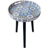 Simmer Stone Tavolini rotondi per interni con 3 gambe staccabili in legno, versatile vassoio, perfetto per tavolino rotondo da caffè, tè e tempo di relax, 45 cm (blu marocchino)