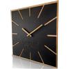 FLEXISTYLE Orologio da parete moderno quadrato in legno Exact ECO, silenzioso, soggiorno, camera da letto, prodotto in UE (nero, 60 cm)