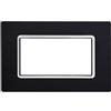 ZOREI Placca Compatibile Con Bticino Living, Placca Metallo In Alluminio, 1 Pezzo (4 Posti/Moduli,Nero)