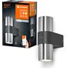 LEDVANCE SMART+ ROTARY UPDOWN applique da esterno WiFi, 10W, 800lm, argento, luce bianca calda (3000K) e 16 milioni di colori, testa orientabile, controllo da app, compatibile con Amazon, Google, ecc.