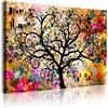 DekoArte 350 - Quadri moderni Stampa di Immagini Artistica Digitalizzata | Tela Decorativa Per Soggiorno o Stanza da letto | Stile Astrazioni Arte Albero della Vita Gustav Klimt | 1 Pezzo 120 x 80 cm