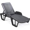 IPAE PROGARDEN Lettino Prendisole da Giardino effetto Rattan Fisso colore Antracite - POL027AN Pool