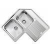CM Lavello Cucina Angolare 2 Vasche con Gocciolatoio a SX in Acciaio Inox 83 x 83 cm - 011248.D1.01.2018