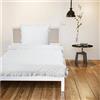 JEMIDI Set Copripiumino con Federe - 135 x 200 cm - Set Biancheria da Letto Una Piazza e Mezza - Sacco Copripiumino Vintage con Federa Cuscino - Bianco