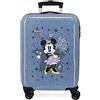 Disney Valigia da cabina Disney Minnie Style blu 38x55x20 cm rigida ABS chiusura a combinazione laterale 34L 2 kg 4 doppie ruote bagaglio a mano