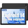 HotLight Tablet 10 pollici CPU Octa-Core, Tablet Android 14 8GB RAM+64GB ROM +1TB Espansione, Fotocamera 8MP+5MP, Batteria 5000mAh,Face ID, OTG, WiFi 2.4G/5G, BT 5.3, Play Store(nero)