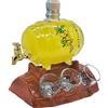 Sicilia Bedda - Limoncello in Botte Vetro con 6 Bicchierini da Liquore - Bottiglia Decorata - 50 Cl. 32°