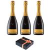 BiancaVigna Il regalo perfetto per Pasqua - Elegante Confezione Regalo - Vino Spumante - 3 Bottiglie da 0,75. l. -Conegliano Valdobbiadene D.O.C.G. Extradry Prosecco Superiore Millesimato - BiancaVigna