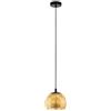 Eglo lampada a sospensione Alabraccin, metallo in nero e vetro dorato da sala da pranzo, luce da tavolo di sospensione, illuminazione con attacco E27, Ø 19 cm