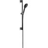 Duravit Universal Set doccia, Sistema doccia con 3 tipi di getto (Rain, Pulse, Mono), Asta doccia (700 mm) con doccetta regolabile in altezza, Tubo doccia con protezione antitorsione, nero opaco