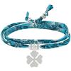 Schmuck Les Poulettes LES POULETTES BIJOUX - Bracciale Doppio Giro Collegamenti liberty e Trifoglio Argento 925 - Colors - Turchese
