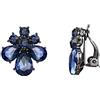 EVER FAITH Goccia Orecchini a clip per donne ragazze, strass Cristallo Fiore a con borchie Navy Blu
