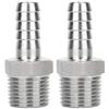 Fdit Raccordo per tubo flessibile in acciaio inossidabile 304, confezione 2, connettore di accoppiamento adattatore per tubo flessibile, filetto maschio BSPT/G x attacco metrico -(1/2 - 10mm)
