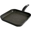 Moneta Bistecchiera Antiaderente Hercules Stone Pentole Cucina, Alluminio Rivestito, Nero, 28 cm