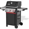 WEBER Barbecue a Gas da Giardino BBQ da Esterno 3 Bruciatori Inox con Ripiani Laterali e Griglie in Ghisa Smaltata WeberCraft colore Nero/Silver Spirit E 335 - 1500915