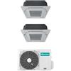 Hisense Climatizzatore a Cassetta 4 Vie Dual Split 12000 + 18000 btu Condizionatore con Pompa di Calore Classe A++/A+ (Unità Interna + Unità Esterna) Pannelli e Comandi Wireless inclusi - ACT35UR4RCC8 + ACT52UR4RCC8 + 2x PE-QEA-LD + 3AMW52U4RJC serie …