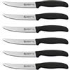 Sanelli Ambrogio Set Coltelli da Bistecca Supra, 6 Coltelli con Lama Mezzo Dentata 12cm, Affilatura a Controllo Laser, Manico Ergonomico, Coltelli Professionali Made in Italy Lavabili in Lavastoviglie
