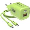 FORCELL CARICABATTERIE DA CASA ORIGINALE GAN 33WPD 1X USB-A 1X USB-C FINO A 33W GREEN SMARTPHONE
