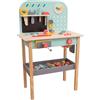 Owl & Fox Banco da Lavoro in Legno, Officina con Sega, Chiave, Martello, Viti e Accessori, Gioco di Ruolo per Bambini 3+, sostenibile, Tradizionale ed Elegante, 54,5 x 32 x 85 cm (h)