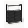 Westwing Collection Mensola da bagno in bambù con cesti per la biancheria Kit - Nero