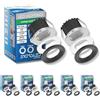 Sigmaled Lighting, 10 Mini Faretti a LED da Incasso 3W Dimmerabili per Esterno Interno IP54, LED SPOT Incasso Luce Naturale 4000K, 300 lm, Faretto 220V 230V, 3 Ghiere Bianca Cromata Nera (5 pack da 2)