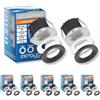 Sigmaled Lighting, 10 Mini Faretti a LED da Incasso 3W Dimmerabili per Esterno Interno IP54, LED SPOT da Incasso Luce Calda 3000K, 300 lm, Faretto 220V 230V, 3 Ghiere Bianca Cromata Nera (5 pack da 2)