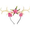 Forum Novelties Bristol Novelty Ca0007 Fascia per Capelli con Corna e Fiori, da Donna, Multicolore Halloween