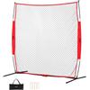 VEVOR Rete da Allenamento per Baseball Softball 238x212 cm, Rete di Protezione per Palle Portatile con Borsa per Il Trasporto, Attrezzatura da Allenamento da Cortile Giardino Allenamento all'Aperto