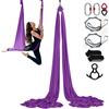 VEVOR Altalena per Yoga e Seta Aerea, 8,7 iarde, Kit Amaca per Yoga Aerea con Tessuto in Nylon da 100 g/m², Hardware Completo e Guida di Installazione Facile, Volo Antigravità per Bodybuilding Viola