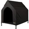 lionto Brandina coperta cani Cuccia rialzata Lettino cani tetto nero (L) 130x85x113 cm