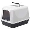 Ferplast Lettiera Gatto Chiusa, Toilette per Gatti Coperta, 2 Filtri al Carbone Attivo Antiodore Inclusi, Porta Battente Oscurata, 39,5 x 52,5 x h 38 cm, CLEAR CAT 20 Lettiera Gatto Grande, Nero