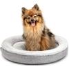 Lionto Lettino Rotondo per Cani e Gatti, Cuscino Divano Donut, 55 cm Ø Grigio