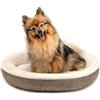 lionto Lettino cani rotondo, Cuscino cani, Divano cani, Lettino gatti, Donut, (S) 55 cm diametro esterno, marrone