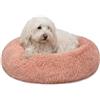 lionto Letto per Cani Rotondo Cuscino Gatti Letto Donut, (M) 50 cm Ø Rosa